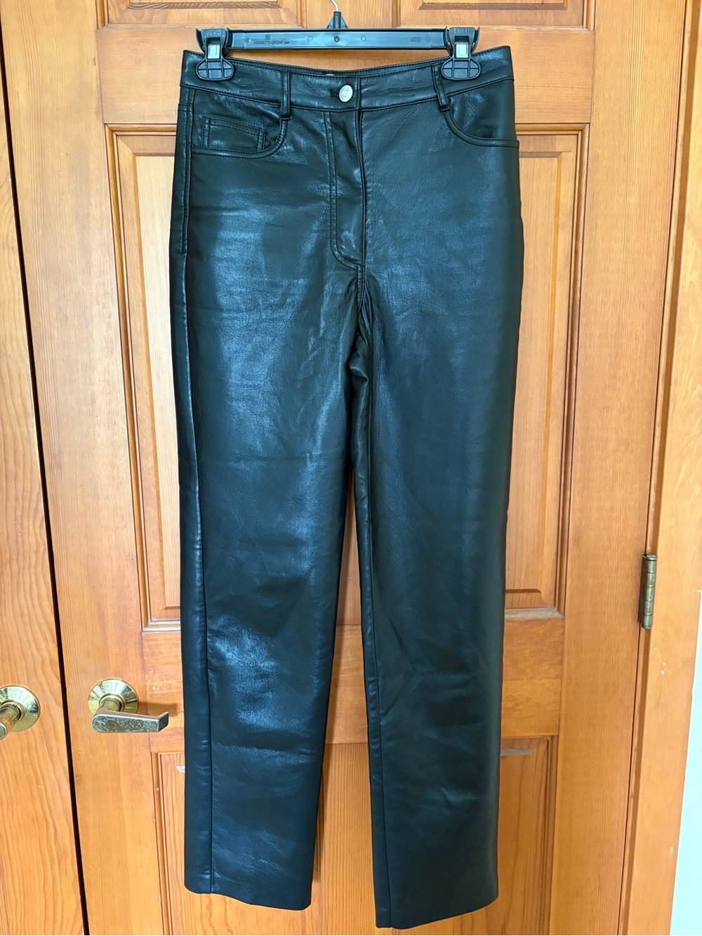 Wilfred Black Faux Leather Straight-Leg Jeans